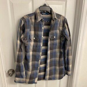 Vintage Polo Ralph Lauren Europe SARL Plaid  Warm Button Up Shirt Size S